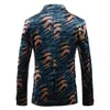 Męskie Luksusowe Leopard Pattern Sukienka Garnitur Do Notched Lapel Slim Fit Stylish Blazer Kurtka Mężczyzna Nighhtclub Party Stage Blazer Masculino 210522
