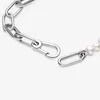 Fijne sieraden Authentieke 925 Sterling Silver Bead Fit Pandora Charm Armbanden r Link Charn Zoetwater Gekweekte Parel Armband Safety Chain Hanger DIY kralen