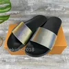 Herren Damen Slipper Laser Sommer Sandalen Strand Slides Beliebte Hausschuhe Damen Sandali Badezimmer Da Donna Schuhe Klassische braune Druckblume mit Box