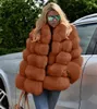 faux fur coat winter fashion hooded Fox jacket overcoat solid outerwear autumn thick keep warm womens tops klw5746