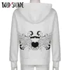 Bold Shade 90s Indnie Heart Print Zipper Sweats à capuche Pastel Esthétique Femmes Slim Manches longues Haut à capuche Casual Automne Sweats à capuche de poche Y1118