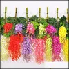 Grinaldas Festivas Suprimentos Garden110cm Wisteria Decor 6 Cores Artificial Flores Decorativas Garlandas Para Casamento De Partido Casa com Drop Deliv