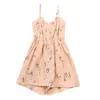 Summer 2022 Dress Women Small Fragrance Print Slim Chiffon High Waist Spaghetti Strap Playsuit Woman Casual Dresses