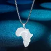 Pendentif Colliers Afrique Carte Afinkra Sankofa Collier Pour Hommes Éthiopien En Acier Inoxydable Bijoux Hip Hop Comté Simple Cadeau