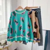 Leopard Sweater Pullovers for Women Pink Green Sweaters Korean Fashion Patchwork ugly christmas sweater Spring Tops 210430