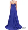 Sweety Sexy One-Shoulder Sequins A-Line Formal Evening Dresses 2021 Lace Up Crystal Chiffon Cocktail Prom Party Gowns E28