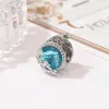 Fit Pandora Charm Bilezik Avrupa Gümüş Charms Boncuk Mavi Kedi Göz Taş Mermaid Kolye Kadınlar Için DIY Yılan Zincir Bileklik Kolye Takı