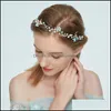 Düğün Saç Takı Deower Me Kadınlar Mavi Çiçek Kafa Vine Inci Gelin Tatihi El Yapımı C19041101 Bırak Teslimat 2021 Somap