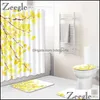 Salle de bain Aessories Bath Home Gardeth Mats Zeegle Creative Mat Antidérapant Toilette Rideau De Douche Ensemble Tapis Doux Siège Er Moderne Étanche Drop D