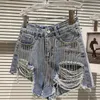 DEAT Frauen Quaste Gerade Denim Shorts Einfarbig Hohe Taille Vertikale Mode Frühling Sommer 11B651 210709