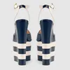 2022 new 6cm striped Platform Gladiator Sandals Women snake 16CM Wedges Heels Pumps Escarpins buckle party Wedding Shoes Mary Jane Striped size 34-43