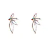 S2651 bijoux de mode Vintage évider coloré strass fleur boucles d'oreilles