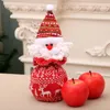 Juldekorationer Presentdocka Väskor med Drawstring Design Candy Storage Pouch Desktop Heminredning Strumpor Hållare