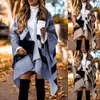 Scarves Höst Vinter Kvinnor Mode Batwing Sleeve Coat Plaid Stripes Poncho Scarf Sjal