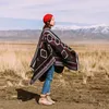 Шарфы болеют ковер пончо Богемия геометрический рисунок племенных кашемировых подобных женщин ручной вязать шарф ретро мода стиль винтаж пашмина