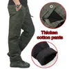 Pantalon épais chaud d'hiver pour hommes double couche polaire militaire armée camouflage tactique coton pantalon long mâle baggy cargo pantalon hommes 211201