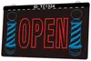 TC1324 Open Kapper Palen Haar Cut Shop Light Sign Dual Color 3D Gravure