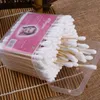 200PCS/Box Double Head Cotton Swab Bathroom Accessory Sets Bath Supplies Bamboo Sticks Disposable Cotton For Beauty Makeup Nose Ears Cleaning