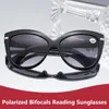 Luxo Cateye Polarized Leitura Bifocal Sol Óculos Mulheres Presbyopia Óculos Gato Olho Sunglasses Diopter +1,0 a +3.0