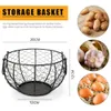 Wire Egg Basket Metal Storage with Handles Chicken s Holder Organizer Fruit Food for Kitchen Farmhouse 210609