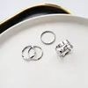 3 / 4PC Mode Punk Gezamenlijke Ring Set Geometrische Twist Minimalistische Sieraden Metalen Cirkelvormige Gouden Ring voor Dames Street Dance Accessoire