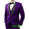 Custom-Made-Feito Botão Groomsmen Shawl Groom TuxeDos Homens Suits Casamento / Prom / Jantar Man Blazer (Jacket + Calças + Tie + Vest) W829
