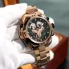 Reef Tiger/RT Designer Sport Orologio da uomo in oro rosa Calendario perpetuo Data Giorno Bracciale meccanico complicato RGA3503 Orologi da polso