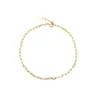 Populära fina smycken 14k Real Solid Gold Paper Clip Link Chain Armband Whole