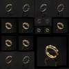 Bröllopsmycken med 18 K Gold Zircon Band Statement Rings Set Designer T Show Club Cocktail Party Ins Rare Elegance Japan KO207D