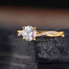 여성용 럭셔리 디자이너 쥬얼리 웨딩 선물 반지 Moissanite Fidget Gold Anillos Mujer