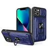 Ny design Telefonväskor Portable Hidden Card Slot Hybrid Shocksäker TPU + PC för Samsung A33 A53 2022 A13 5G A22 A32 A42 A52 A72 Fäste Stativskydd