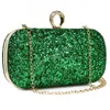 Sequin Ring Clutch Women Elegant Glitter Lock Clasp Purse Chain Handbag Evening Wedding Prom Banquet Party Handbag Shoulder Bag