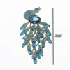 30 Pcs/Lot Fashion Jewelry Large Rhinestone Peacock Bird Crystal Brooch Animal Pins For Women Men Accessories