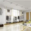 Creative U-shaped wedding dress racks Commercial Furniture high-end display shelf clothing store golden ceiling hanging dresses rack