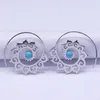 Hoop Huggie 2022 Böhmen Flower rostfritt stål Sten Indien Earing For Women Silver Color Earrings Jewelry Arets de Mujer E9205S04 MONI22