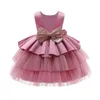 Enfant en bas âge fille Tutu Sequin Bow robe princesse robes pour bébé première 1ère année anniversaire infantile fête Pageant Christeng robe fille