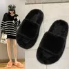 New Arrivals Women's Faux Fur Slides Winter Fashion Slippers Indoor House Comfy Fluffy Sliders S6079 Q0508