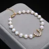 Beaded Strands Handmade Natural Freshwater Pearl Bracelet Moon For Girl Birthday Present Trum22