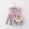 Vestidos de bebê infantil de verão para meninas praia impressão flor flor recém-nascido roupas princesa sem mangas vestido roupas de vestuário bebê roupas q0716