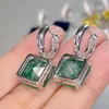 925 Sterling Silver Green stone Simulated Diamond Citrine Ruby Paraiba Tourmaline Pariba Emerald Earrings Woman 2106246617084