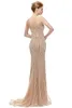 LX116 Spaghetti Mermaid Sequins Beads Tulle Evening Wear dress In Stock Hot Sales High-end Occasion custom made