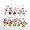 Creativity Christmas Series Key Ring Santa Snowman Keychain Zinc Alloy Pendant Gifts Decoration for Home Xmas Decor