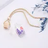 15 Colors Car Perfume Bottle Diffusers Empty Printed Flower Essential Oil Diffuser Ornaments Air Freshener Pendants Perfumes Glass7967825