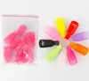 2021 En Plastique Nail Art Soak Off Cap Clip UV Gel Dissolvant Wrap Outil Conseils Pour Doigts 10 pcs/ensemble 11 couleurs greem rose