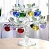 Хрустальные яблоки дерево орнамент fengshui стекло ремесел дома декор фигурок рождественские года подарки сувениры декор украшений 210811