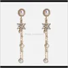 Knot Jewelry Drop Delivery 2021 Blingbling Temperament Snowflake Female Imitation Pearl Gem Tassel Earrings Ladies Fashion Elegant Simple Wil