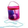 編み糸の収納袋の箱糸のドラムの女性のかぎ針編みのフックねじ棒の丸い網DIY編み針編みのトートバッグ5033 Q2
