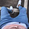 New trend 2021 men's jeans fashion men's jeans thin casual sports skinny leg pants simple patching make old hip-hop skinny jeans X0621