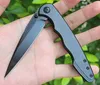 7016 Survival Folding Kniv 5CR13MOV Svart / satinblad Stålhandtag Utomhus EDC Pocket Tactical Knives med Retail Box