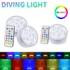 11 LEDs Submersible Night Light IP68 À Prova D 'Água Subaquática Lâmpada Lâmpada Lâmpada Operado Controlado 16 Lâmpadas De Mudança De Cor Lâmpadas Remoto Decoração Do Jardim Decoração Luzes